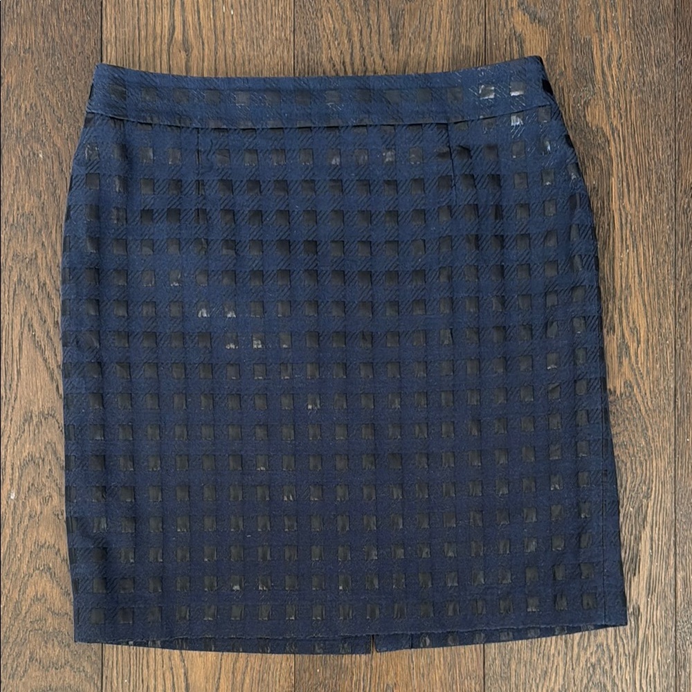 Banana Republic Navy Textured Pencil Skirt